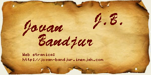 Jovan Banđur vizit kartica